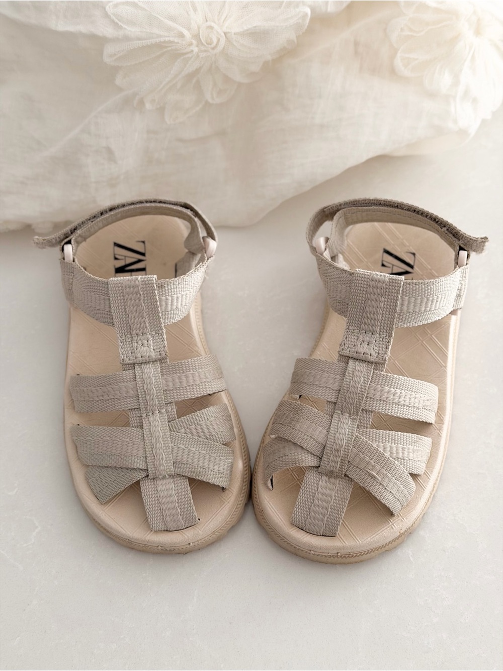 ZARA Neutral Sport Sandals | Toddler EU 24 (US 8)